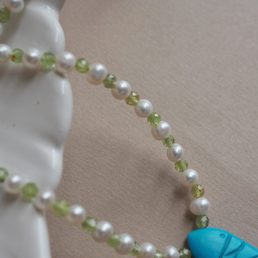 Collana Pesciolina Perle turchese