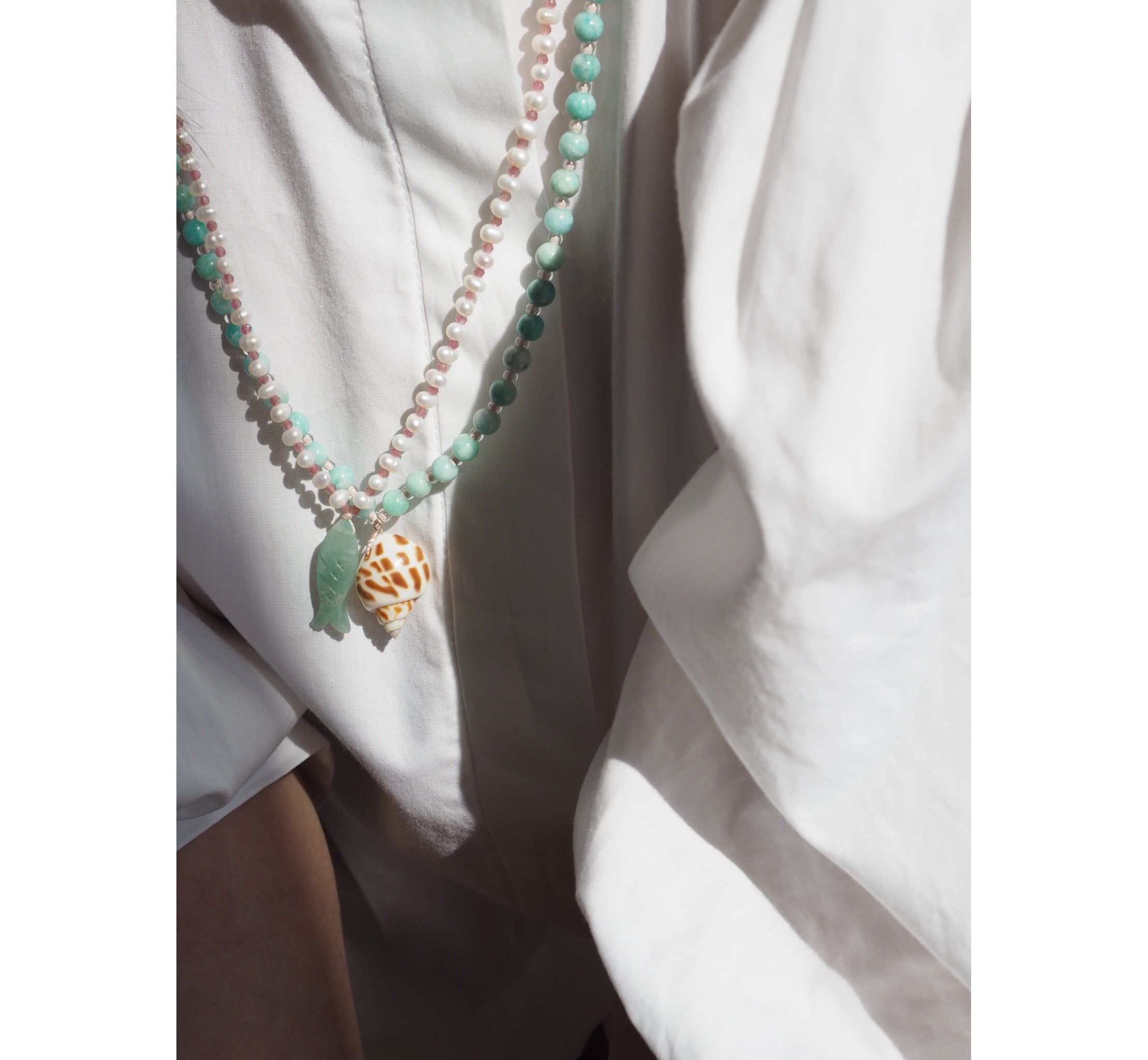 Collana Pesciolina perle amazzonite
