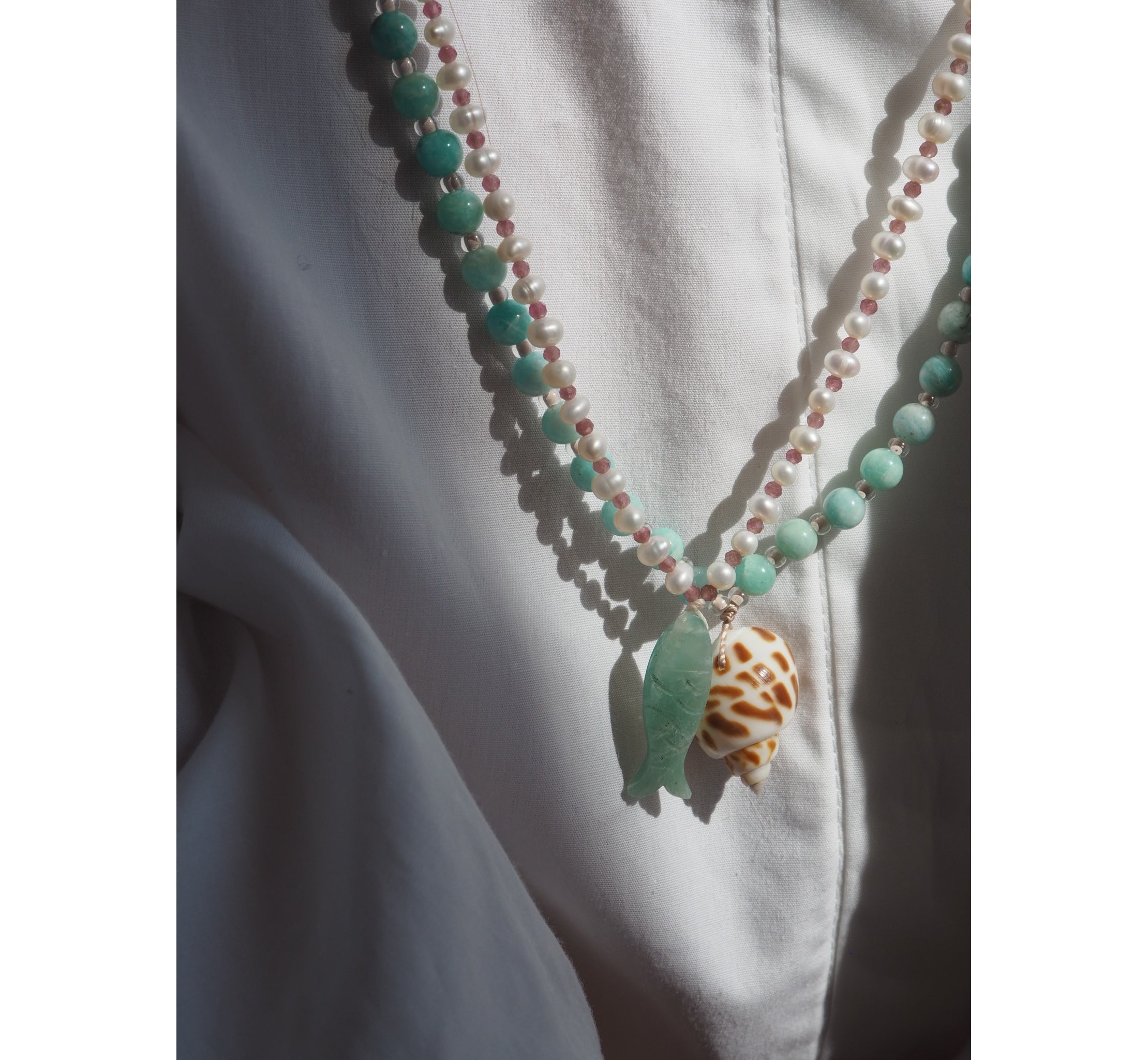 Collana Pesciolina perle amazzonite