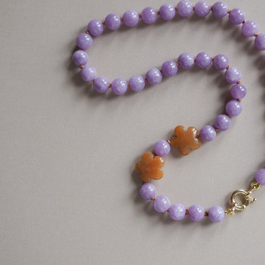 Collana Nodini Fiori arancio