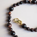 Collana Mini Nodini Occhio di tigre Rosso