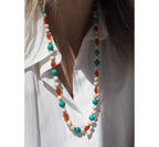 Collana Nodini Beige turchese