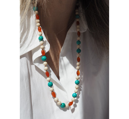 Collana Nodini Beige turchese