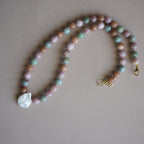Collana Nodini Kunzite Perla