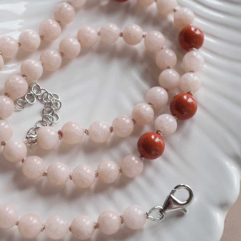 Collana Nodini Rosa Rosso
