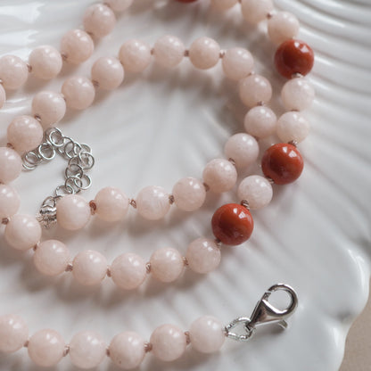 Collana Nodini Rosa Rosso