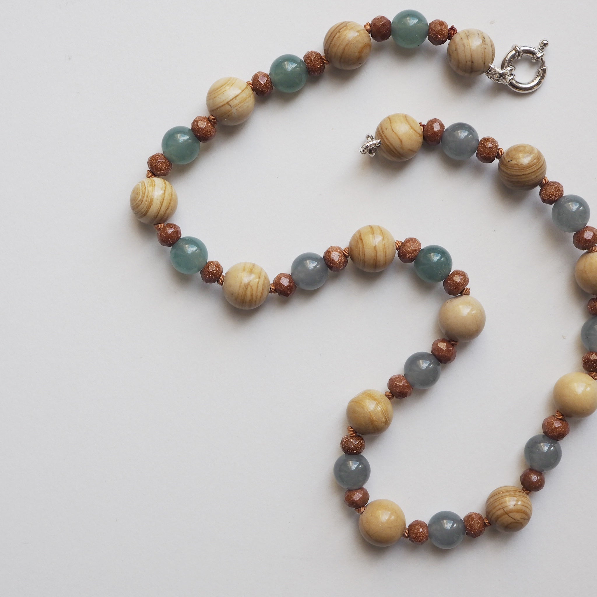 Collana Nodini Diaspro Avventurina