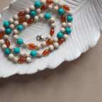 Collana Nodini Beige turchese