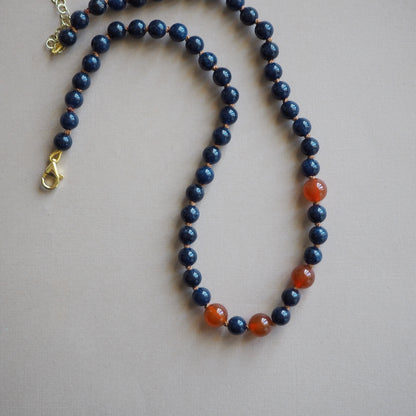 Collana Nodini Giada blu
