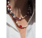 Collana Nodini Perle Corallo