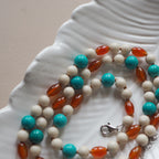 Collana Nodini Beige turchese