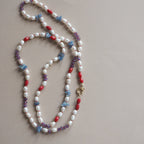 Collana Nodini Perle Corallo