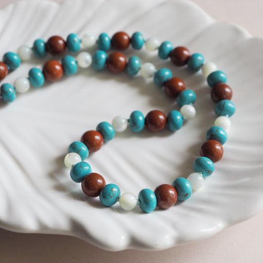 Collana Nodini diaspro turchese