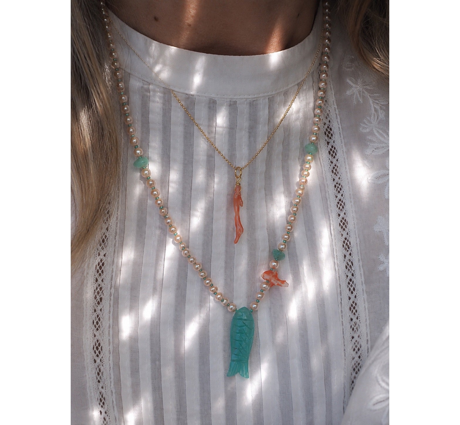 Collana Pesciolina Amazzonite