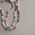 Collana Nodini Perle Corallo