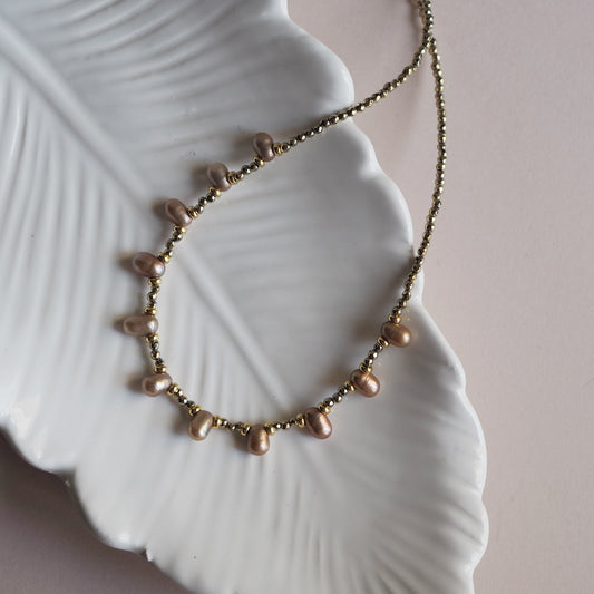 Collana Goccioline Perla bronzo