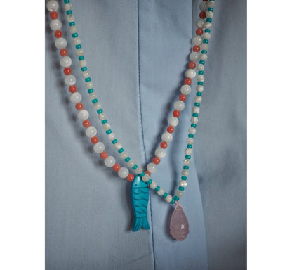 Collana Shellina quarzo rosa