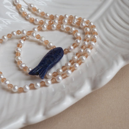 Collana Pesciolina Perle Lapis