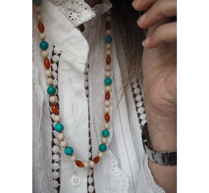 Collana Nodini Beige turchese