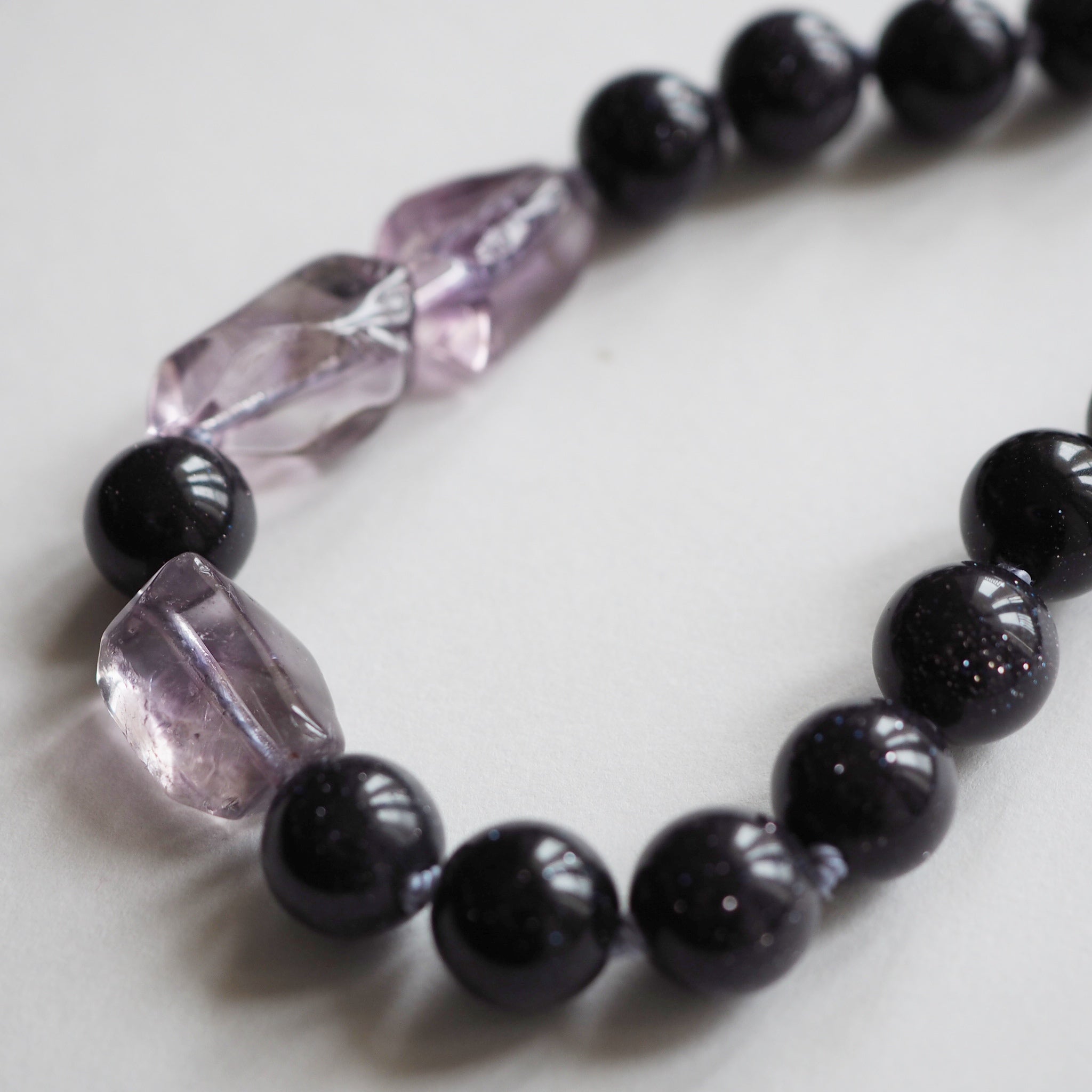 Collana Nodini Blu Ametista