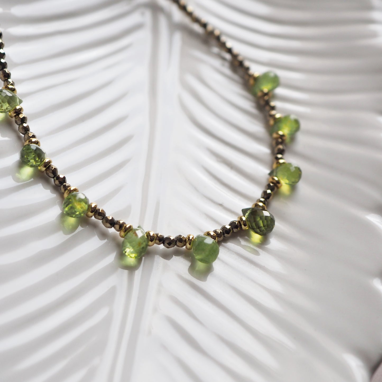 Collana Goccioline Ematite Peridoto