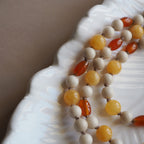 Collana Nodini Giada gialla Corniola