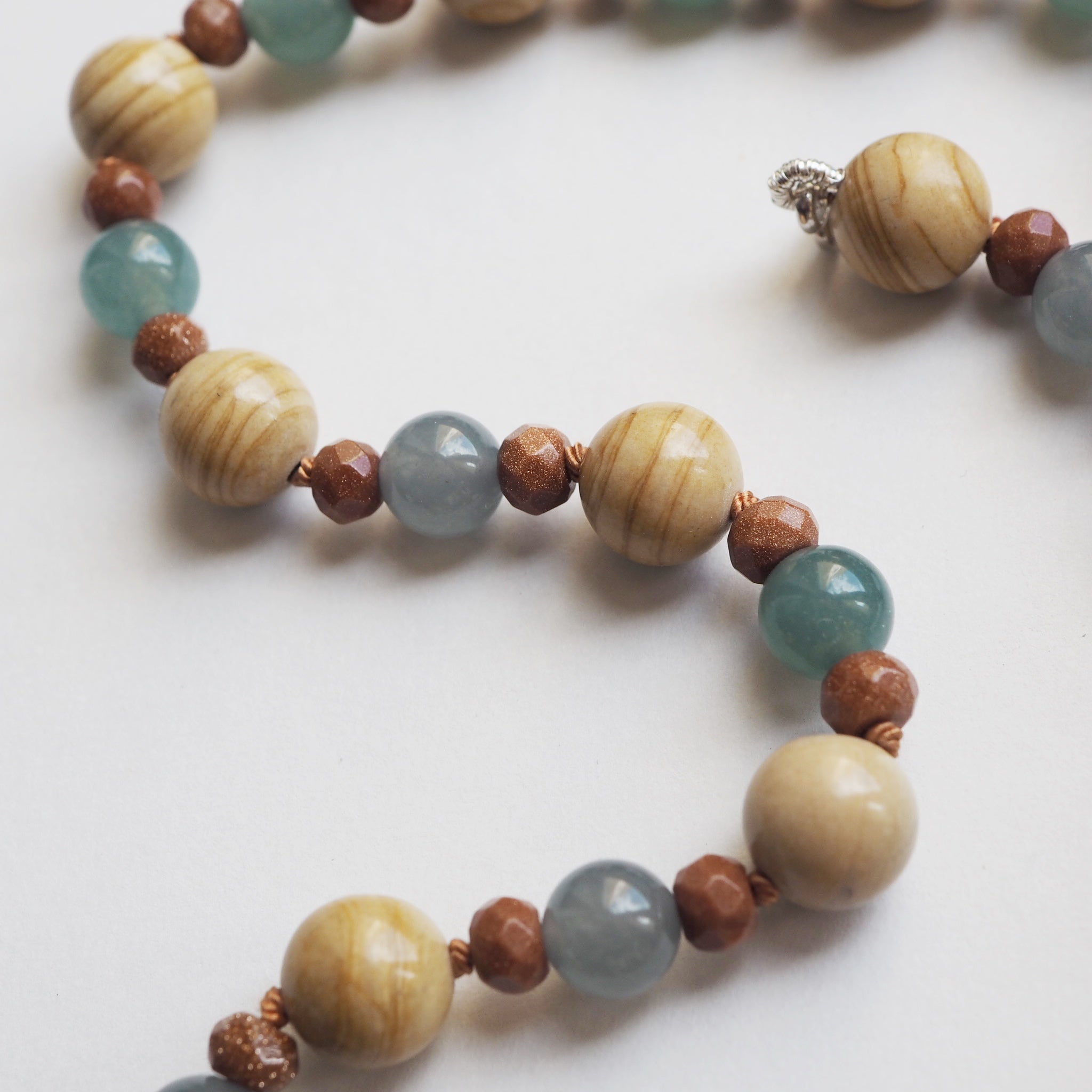 Collana Nodini Diaspro Avventurina