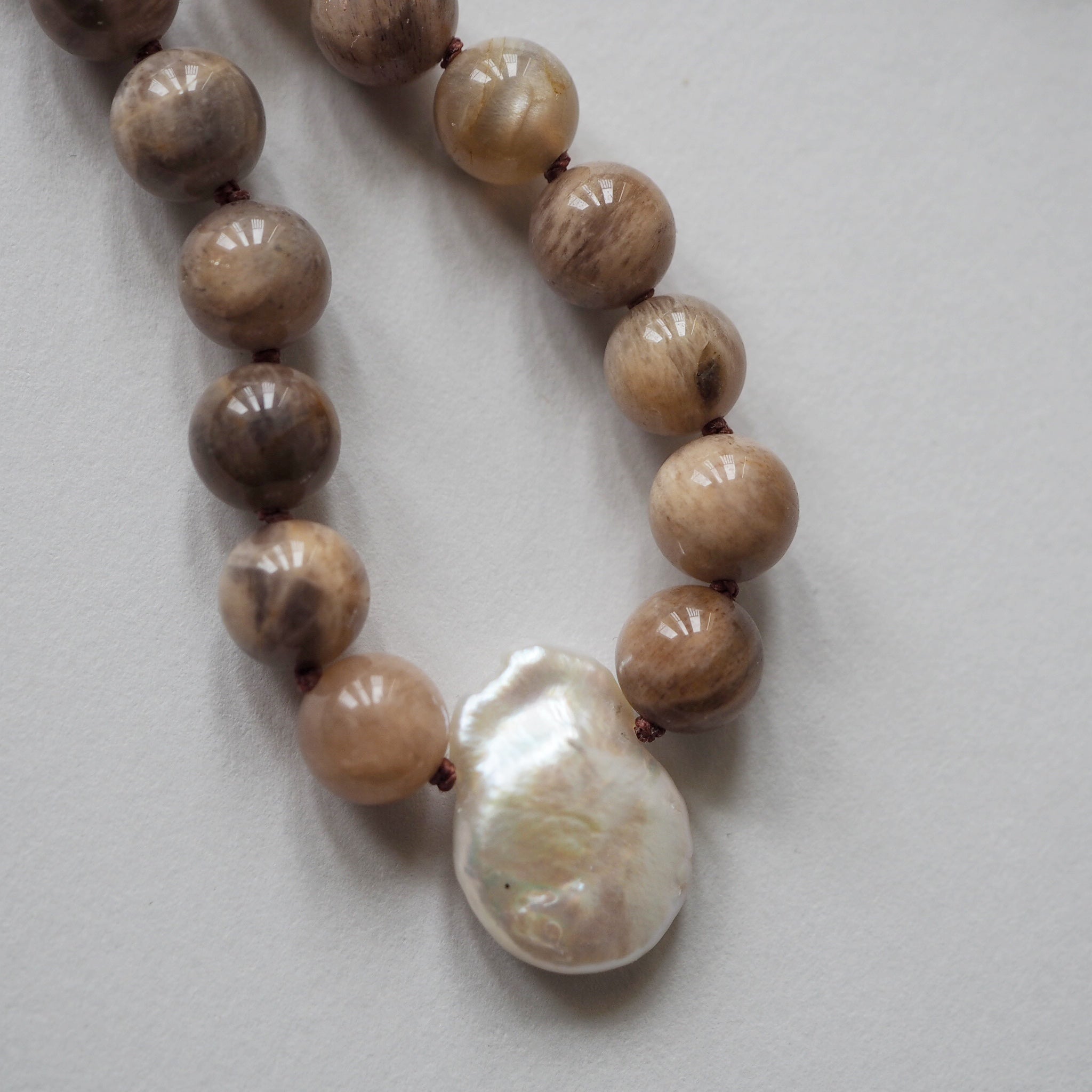 Collana Nodini Perla e Luna