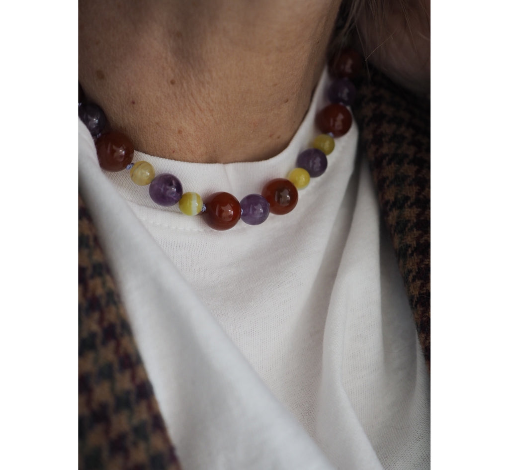 Collana Nodini Corniola Agata