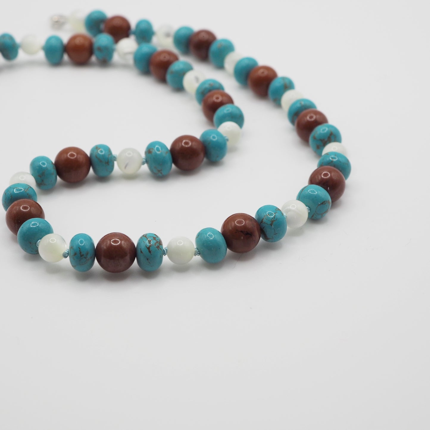 Collana Nodini diaspro turchese