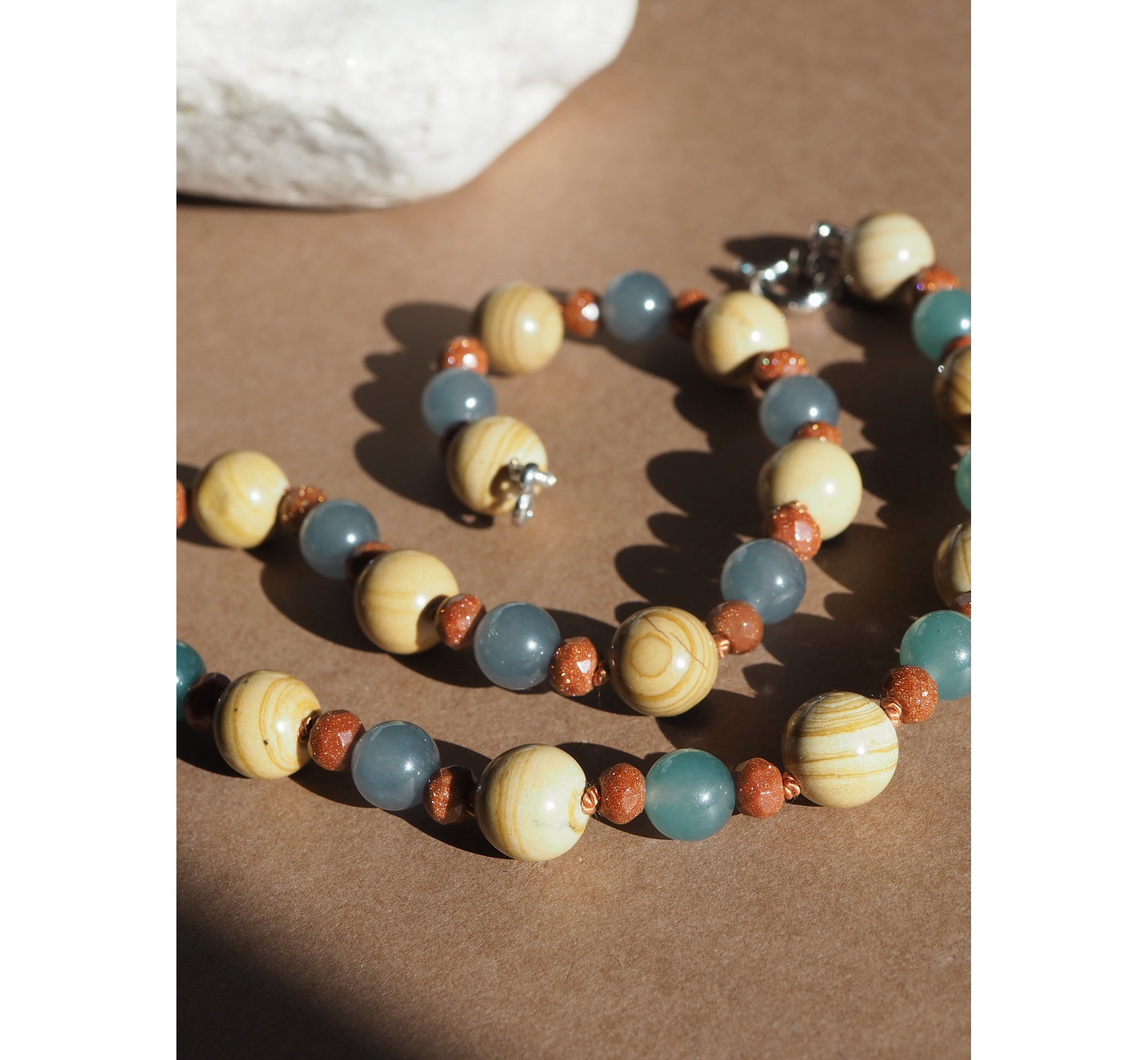 Collana Nodini Diaspro Avventurina