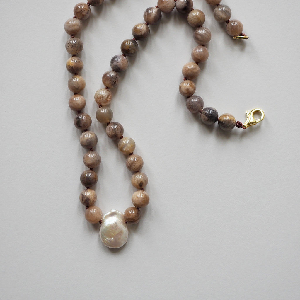 Collana Nodini Perla e Luna