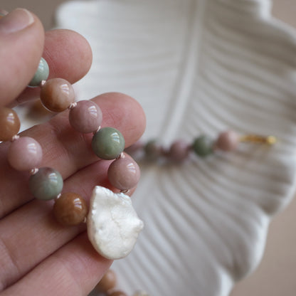 Collana Nodini Kunzite Perla
