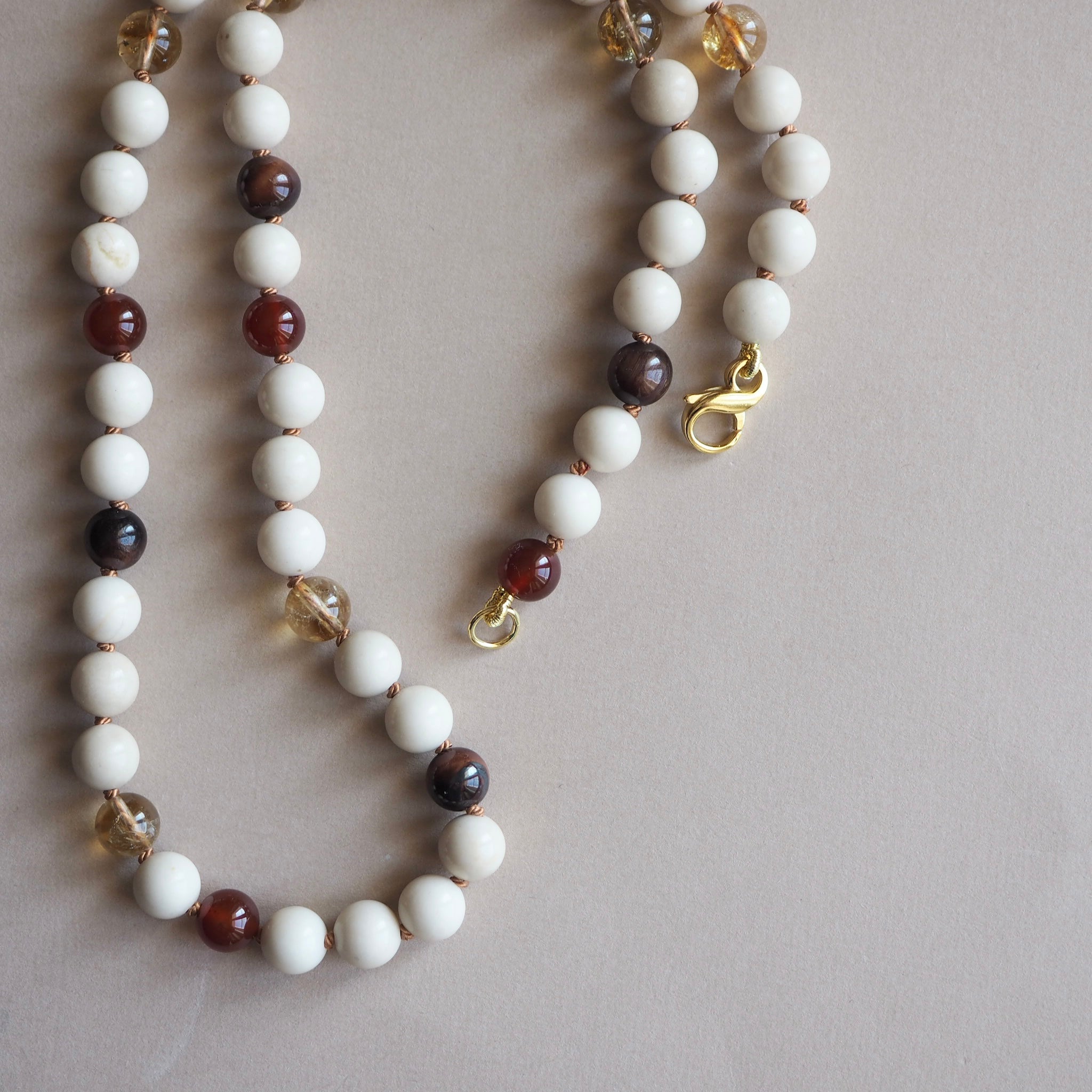 Collana Nodini Diaspro Corniola