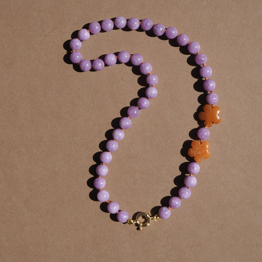 Collana Nodini Fiori arancio