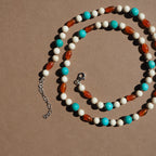 Collana Nodini Beige turchese