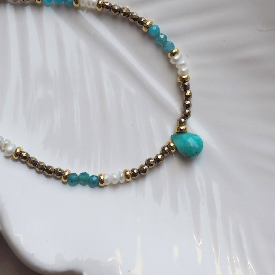 Chocker Monogocciolina turchese