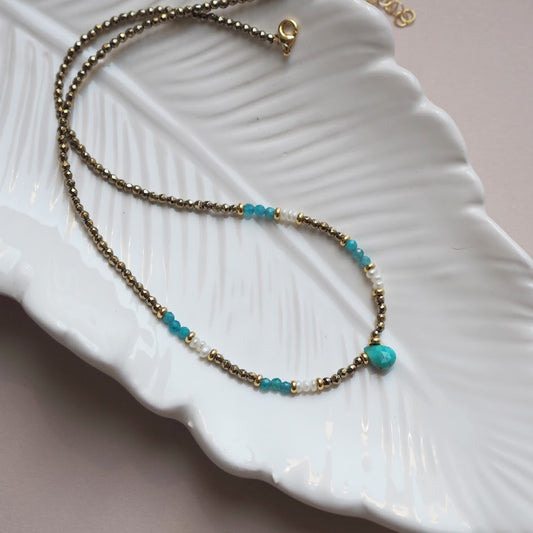Chocker Monogocciolina turchese