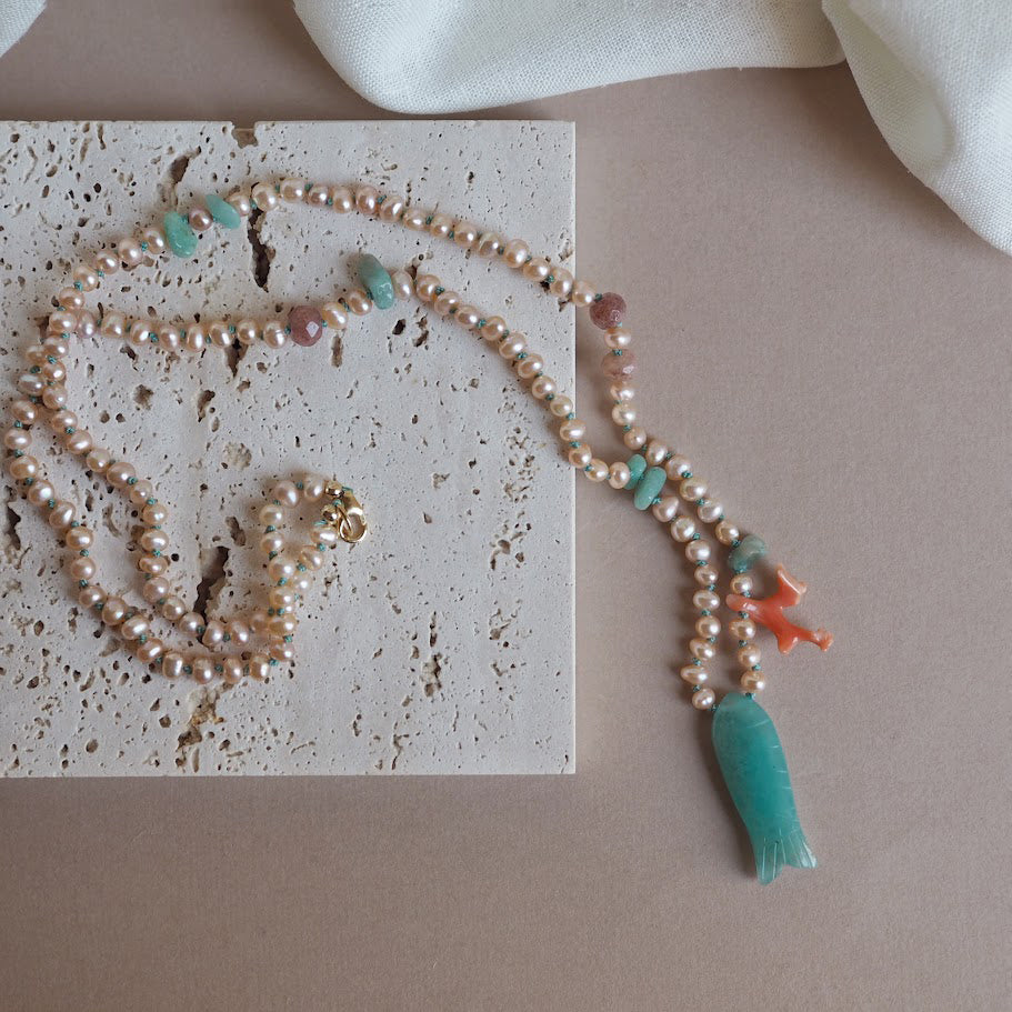 Collana Pesciolina Amazzonite