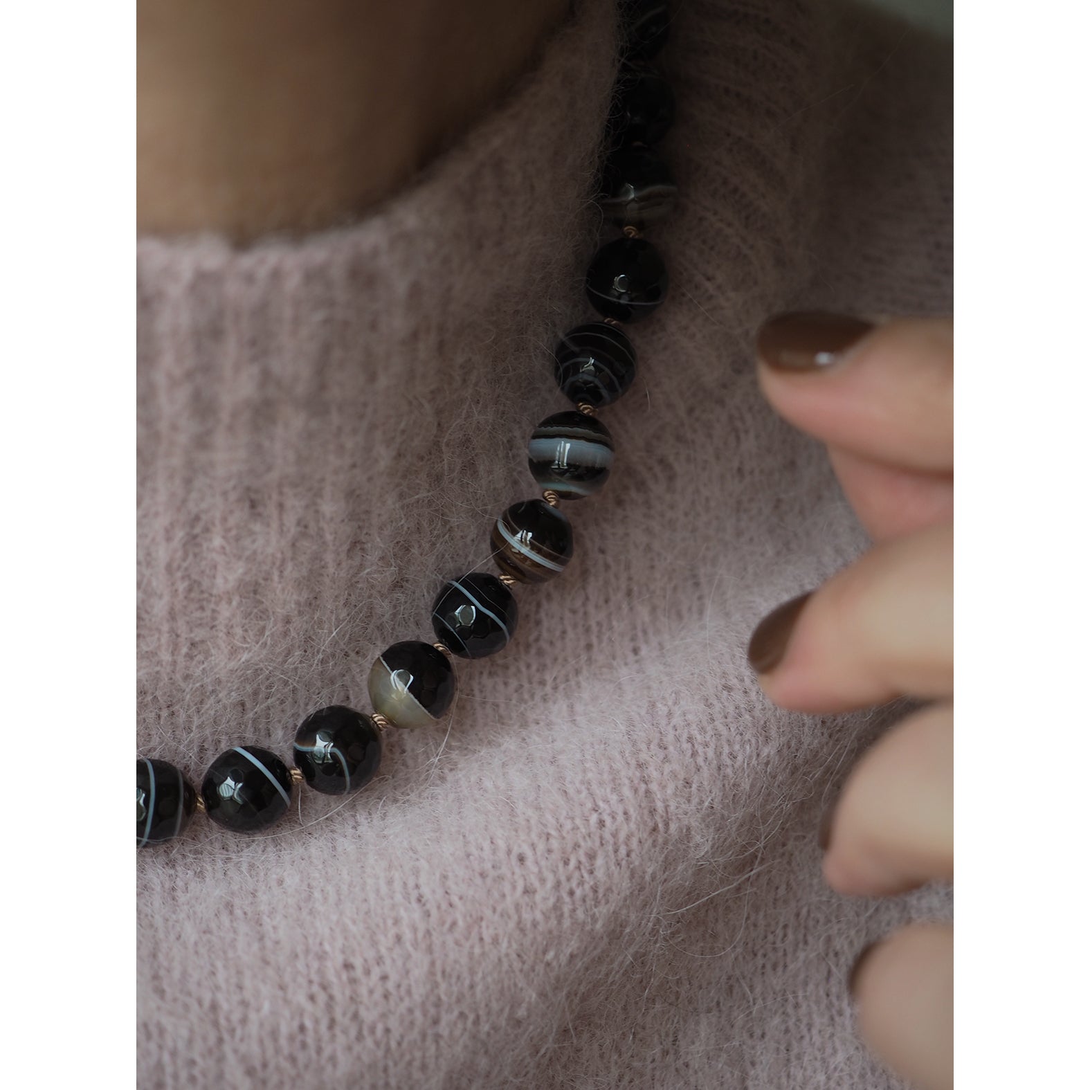 Collana Nodini Agata Botwsana nera