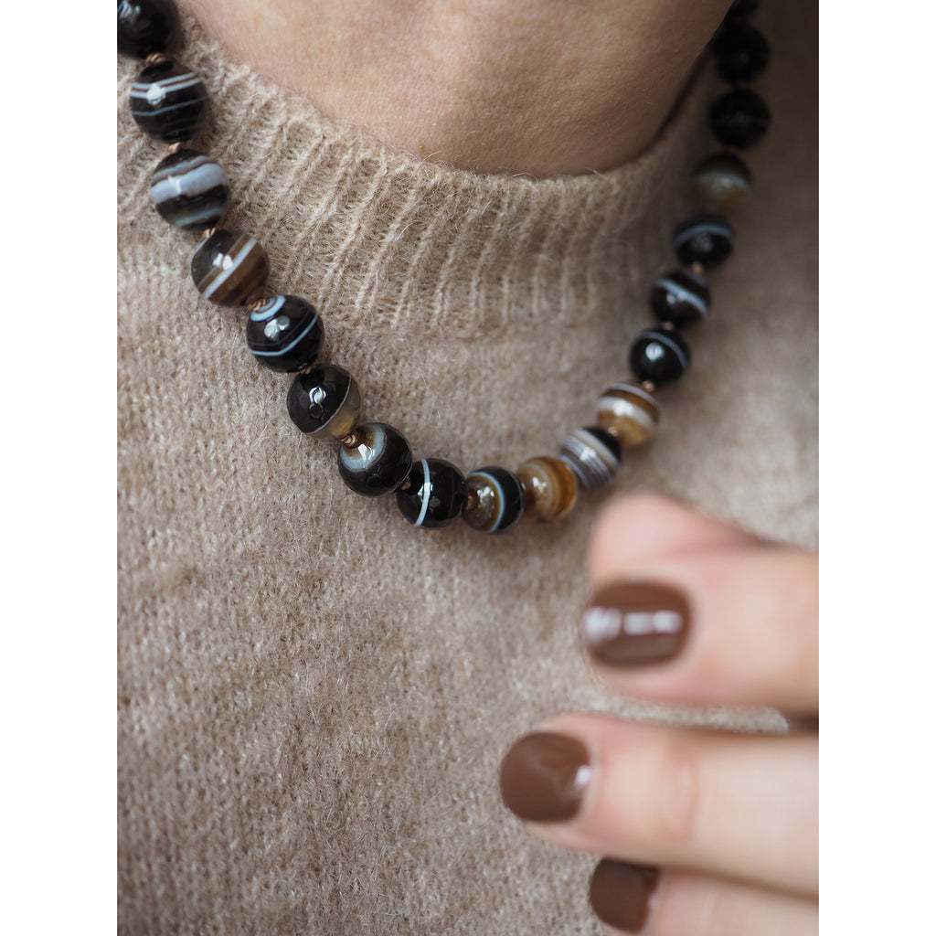 Collana Nodini Agata Botwsana nera