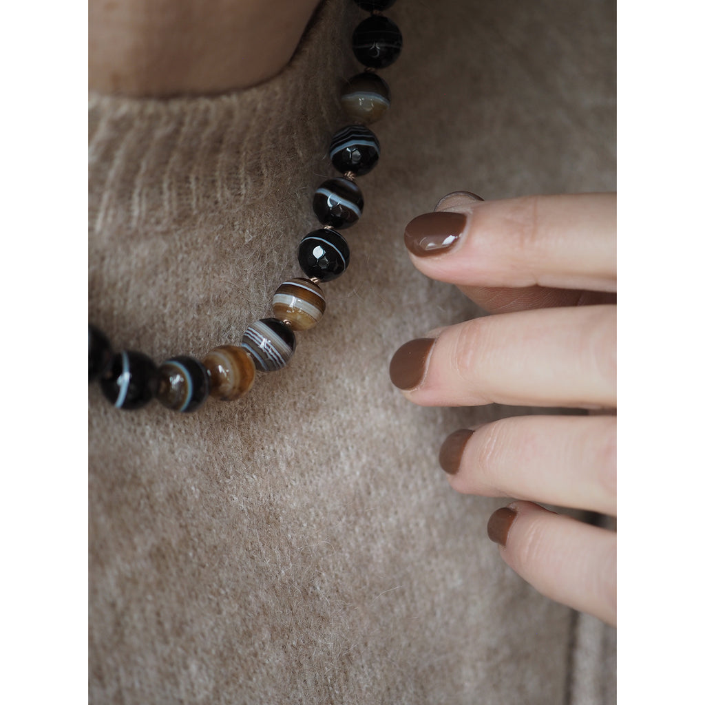 Collana Nodini Agata Botwsana nera
