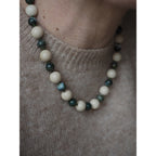 Collana Nodini Diaspro fossile e agata verde