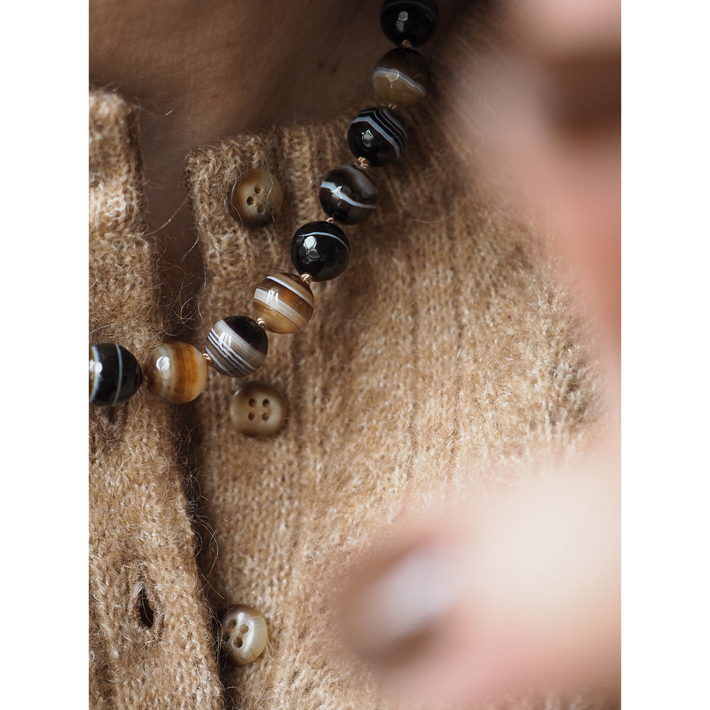 Collana Nodini Agata Botwsana nera