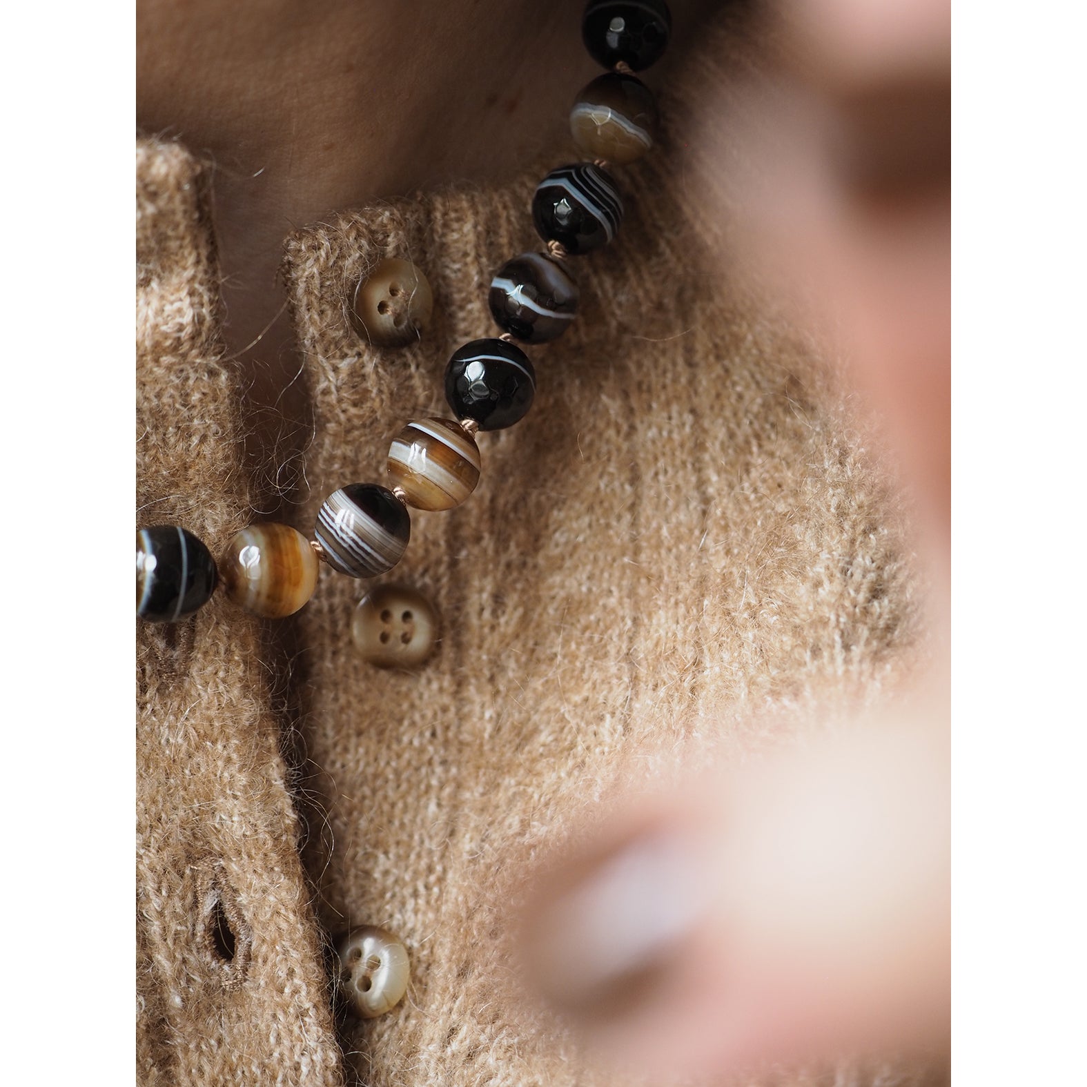 Collana Nodini Agata Botwsana nera