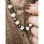 Collana Nodini Diaspro fossile e agata verde