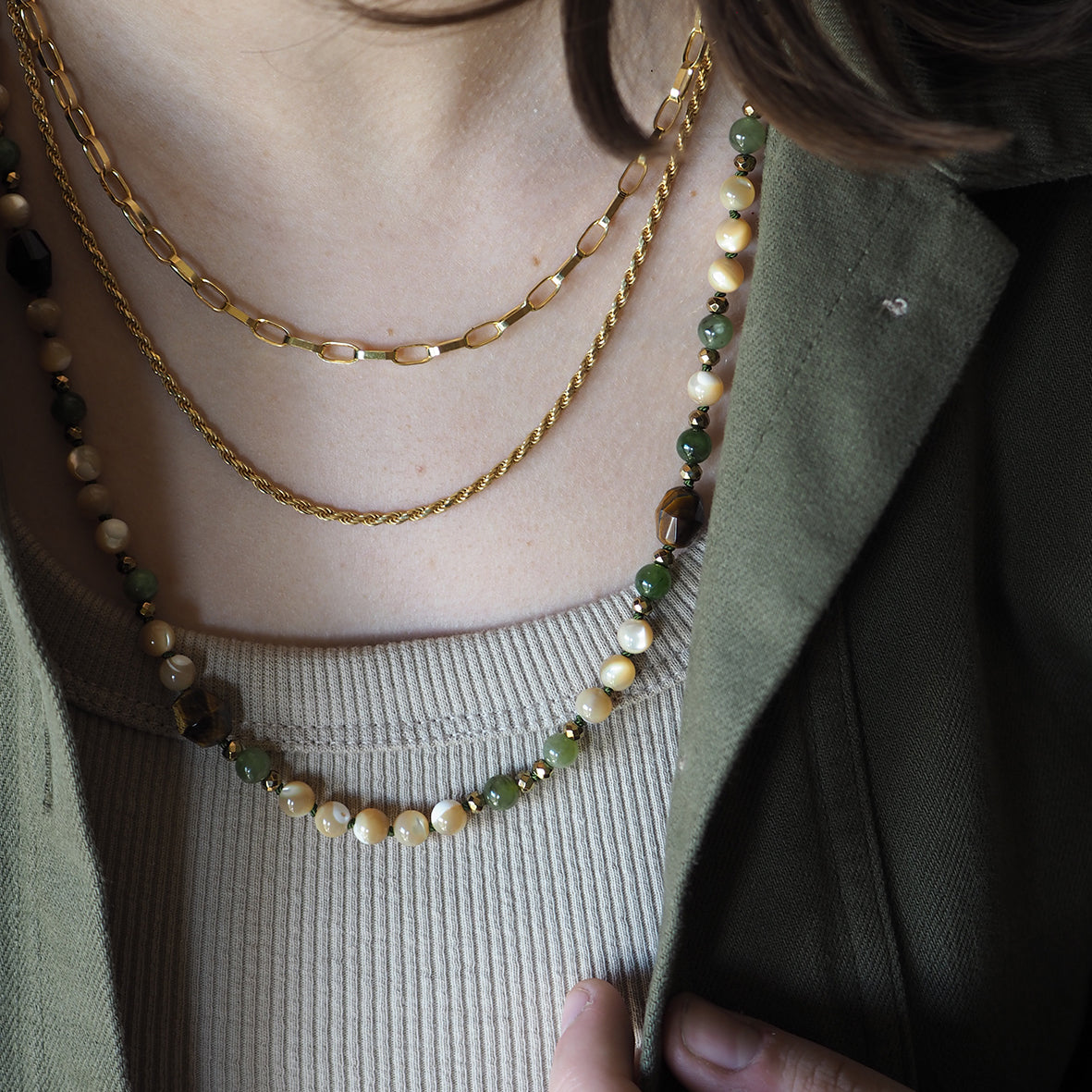 Collana Nodini madreperla birmana