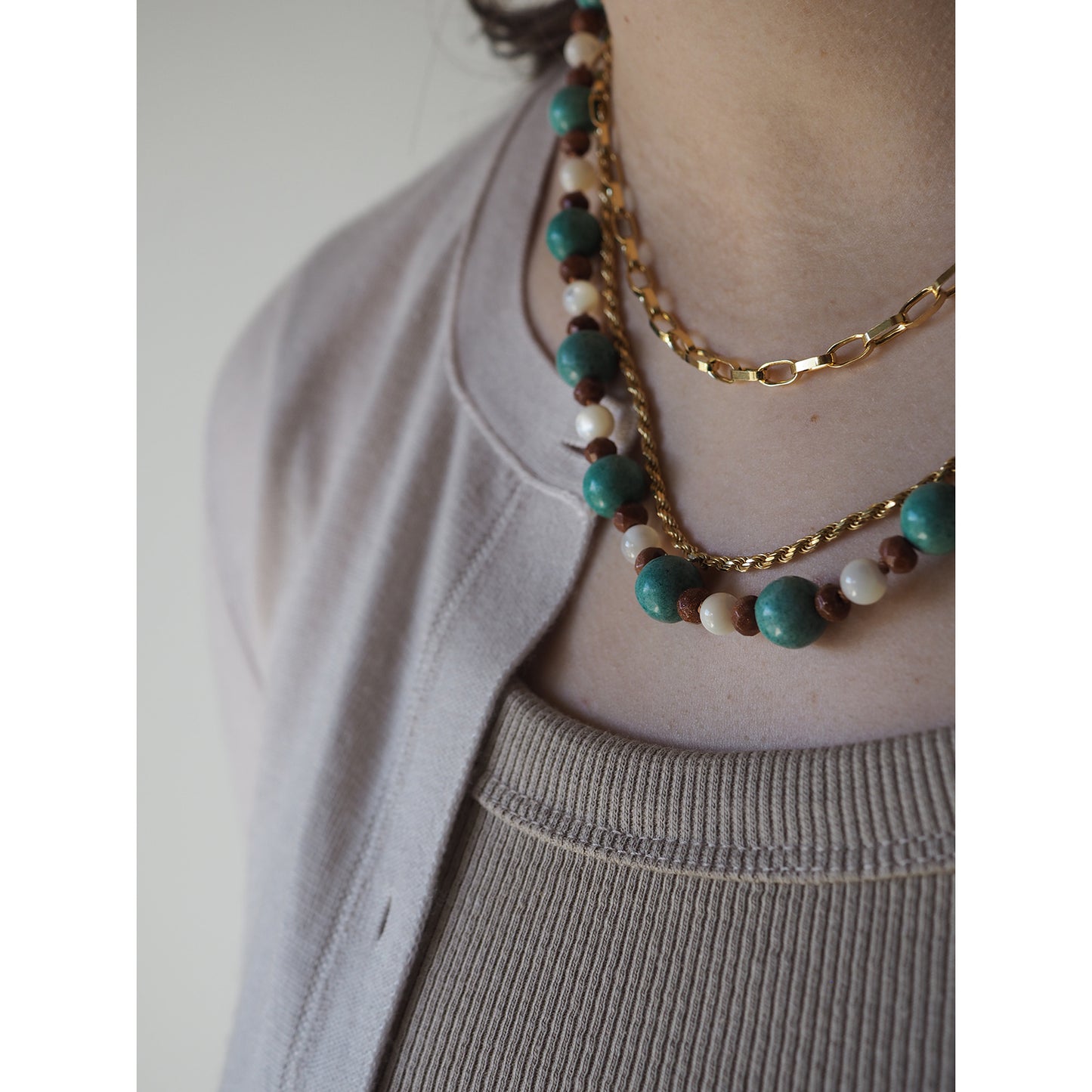 Collana Nodini turchese madreperla