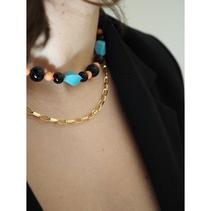 Collana Nodini onice turchese