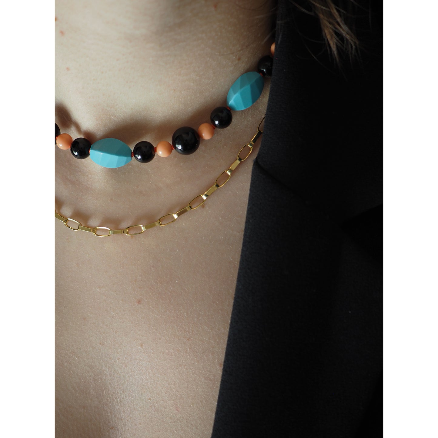 Collana Nodini onice turchese